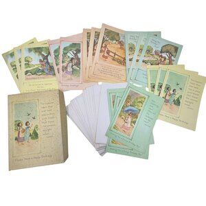 The Regent Line "Happy Days" Vintage Birthday Cards Assorted Designs Boxed Used
